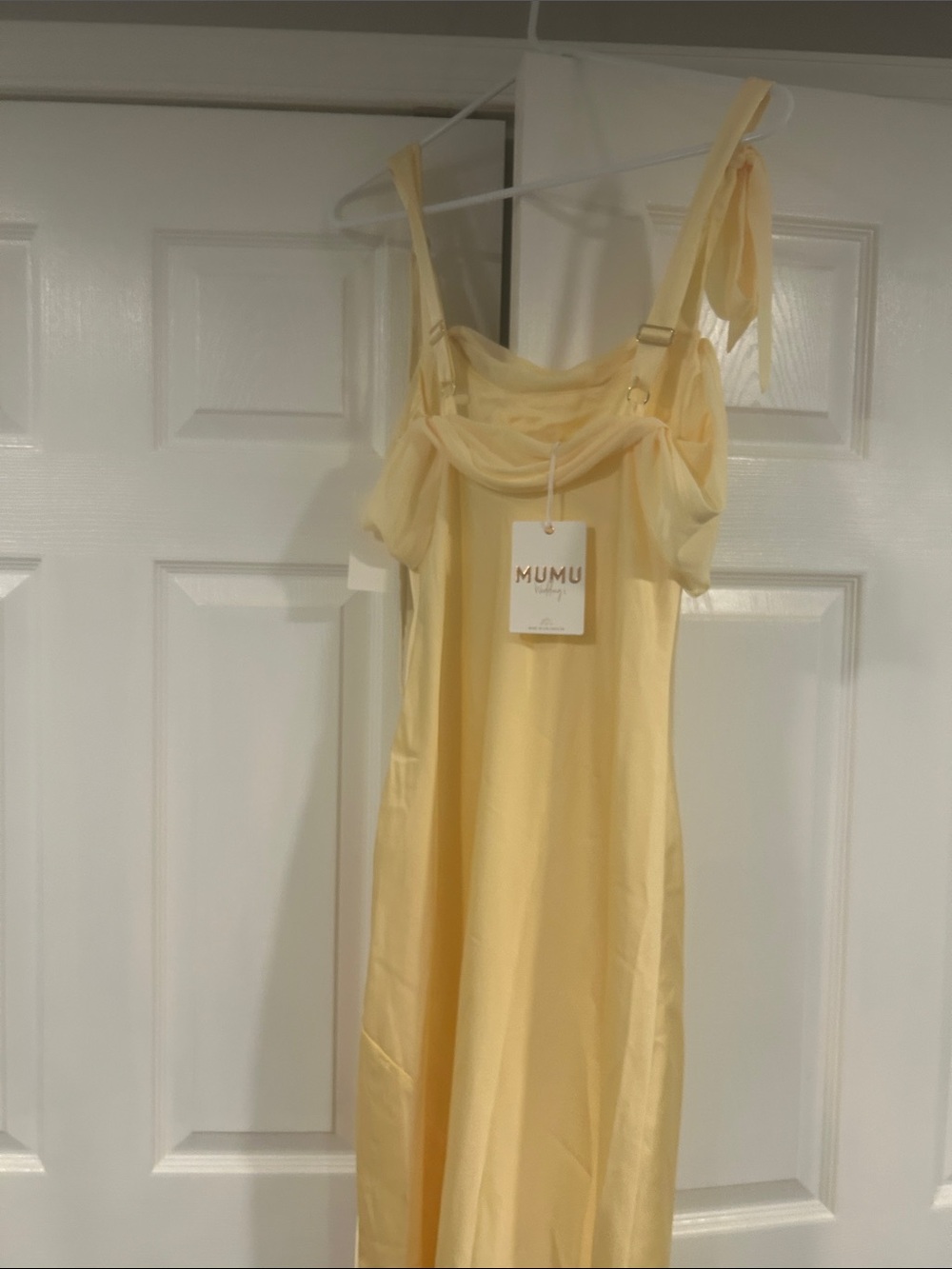 Yellow Tie-Strap Maxi Dress